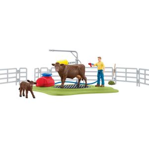 Schleich Farm World Happy Cow Wash Figure Veelkleurig