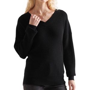 Superdry Wool Cashmere Ribbed Sweater Zwart XS Vrouw