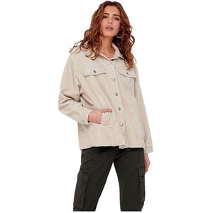 Only Bitten Life Cord Overshirt Zilver L Vrouw