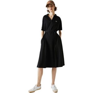 Lacoste Polo V Short Sleeve Dress Zwart L Vrouw