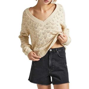 Pepe Jeans Grace V Neck Sweater Beige S Vrouw