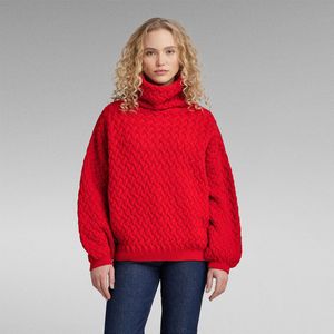 G-star Chunky Loose Turtle Neck Sweater Rood L Vrouw