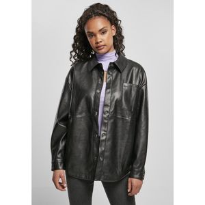 Urban Classics S Shirt Faux Leather Over Zwart M Vrouw