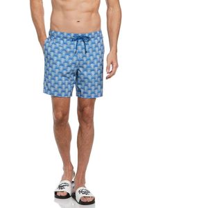 Original Penguin Recycled Polyester Stretch Aop Geo Palms Swimming Boxer Blauw S Man