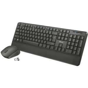 Trust Thoza toetsenbord Inclusief muis RF Draadloos QWERTY Spaans Zwart