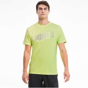 Puma Run Logo Short Sleeve T-shirt Geel M Man