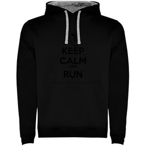 Kruskis Keep Calm And Run Two-colour Hoodie Zwart 3XL Man
