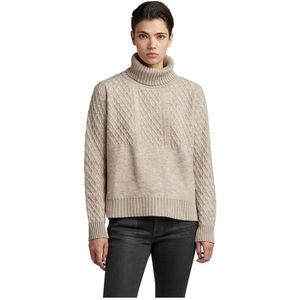 G-star Structure Loose Turtle Neck Sweater Beige XL Vrouw