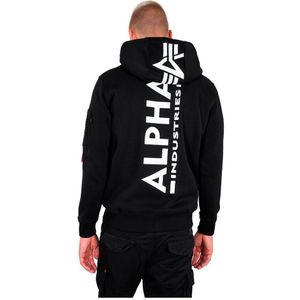 Alpha Industries Back Print Zip Hoodie Zwart 4XL Man