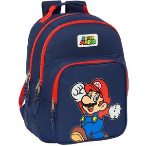 Safta Super Mario World Double Backpack Blauw