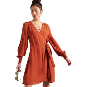 Superdry Bohemian Wrap Short Dress Oranje XL Vrouw
