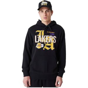 New Era Nba Team Graphic Los Angeles Lakers Hoodie Zwart 2XL Man