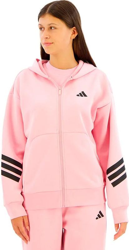 adidas - Hoodie - Zwart - Katoenmix - Geribbelde Details