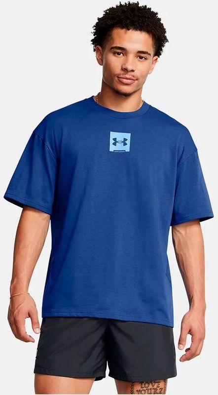 Under Armour - Heavyweight Os Sm Box - T-shirt - Blauw - Katoenmix