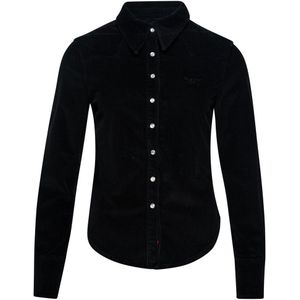 Superdry Cord Western Long Sleeve Shirt Zwart XS Vrouw