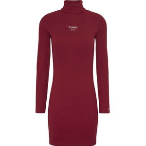 Tommy Jeans Turtle Ess Logo Long Sleeve Dress Rood S Vrouw