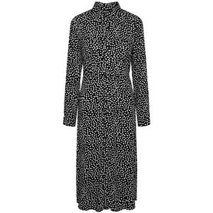 Pieces Nova Long Sleeve Midi Dress Zwart XL Vrouw