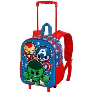 Karactermania Marvel The Avengers Mini Heroes Small 3d Backpack With Wheels Rood