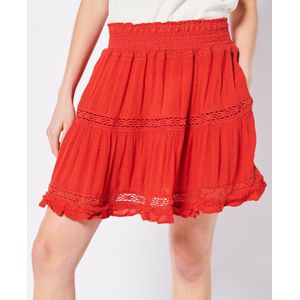 Superdry Vintage Lace Mini Skirt Rood L Vrouw