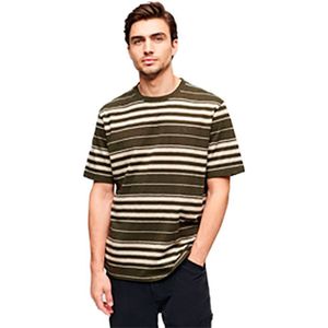 Superdry Relaxed Fit Stripe Short Sleeve T-shirt Groen,Bruin 2XL Man