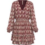 Pepe Jeans - PL953357 - Gala Jurk - Rood - Polyester - Lange Mouwen