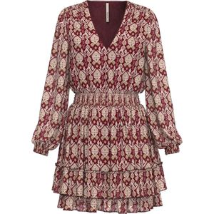 Pepe Jeans - PL953357 - Gala Jurk - Rood - Polyester - Lange Mouwen