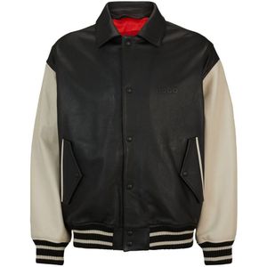 Hugo Lugos 10248015 Leather Jacket Beige M Man