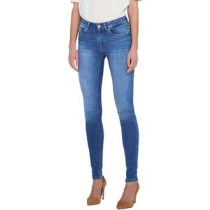 Only Blush Life Mid Waist Skinny Jeans Blauw L / 34 Vrouw