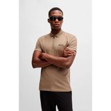 BOSSvoor mannen. 50525119 Philix Spiegel beige polo (M), Casual, Katoen, Korte mouwen