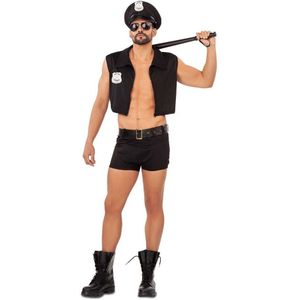 Viving Costumes Police Man Custom Zwart XL