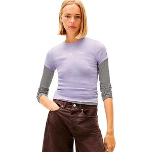 Tommy Jeans Ess Logo 1 Rib Slim Fit T-shirt Met Korte Mouwen