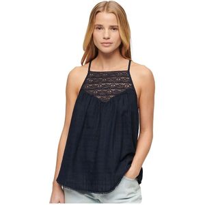 Superdry - W6011860A - Kanten Tanktop - Marineblauw - Mouwloos