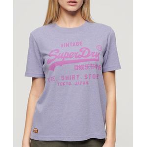 Superdry Classic Vl Heritage Relaxd Short Sleeve T-shirt Paars M Vrouw