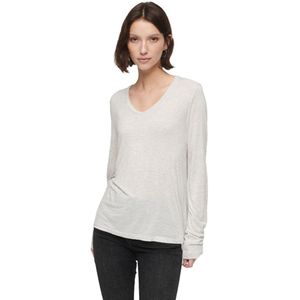 Superdry W6011808a Long Sleeve V Neck T-shirt Grijs 2XS Vrouw