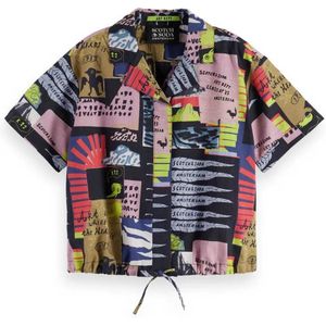 Scotch & Soda All Over Printed Seersucker Overhemd Met Korte Mouwen