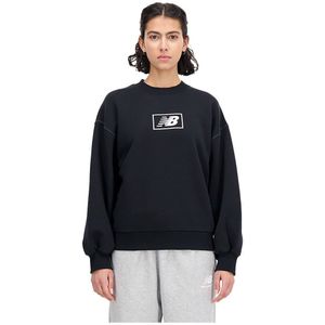 New Balance Essentials Americana Brushed Back Sweatshirt Zwart S Vrouw
