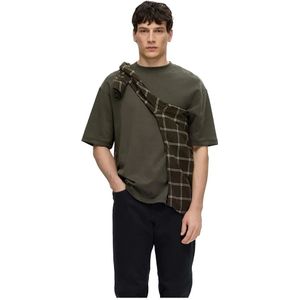 Selected Oscar Relax Fit T-shirt Met Korte Mouwen Groen S Man