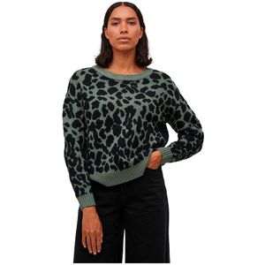 Vila Ril Feami Mix O Neck Sweater Groen M Vrouw
