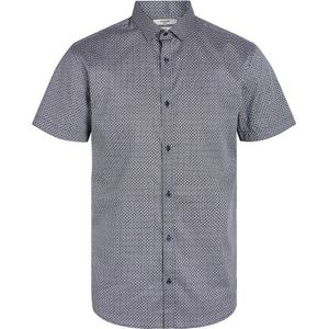 Jack & Jones Blacardiff Print Plus Size Short Sleeve Shirt Blauw 4XL Man