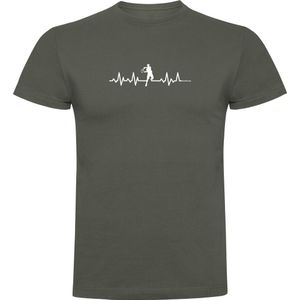 Kruskis Tennis Heartbeat Short Sleeve T-shirt Groen XL Man