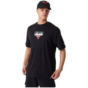 New Era Nba City Graphic Bp Os Chicago Bulls Short Sleeve T-shirt Zwart S Man