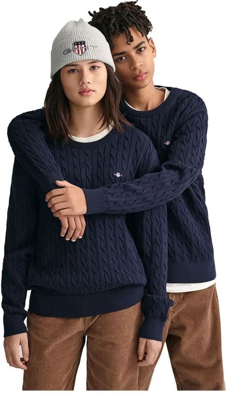 Gant - 984047 Shield Teens - Gebreide Trui - Marine - Katoen