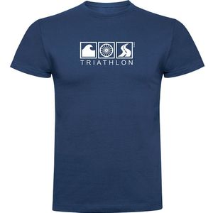 Kruskis Triathlon Short Sleeve T-shirt Blauw XL Man