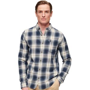 Superdry Cotton Lumberjack Long Sleeve Shirt Blauw M Man