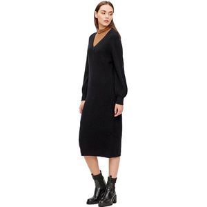 Object Malena Long Sleeve Midi Dress Zwart XL Vrouw