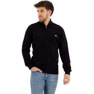 Lacoste Classic Fit Organic Cotton Full Zip Sweater Zwart L Man