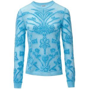 Salsa Jeans - Gebreide Trui - Hemelsblauw - Lange Mouw - Ronde Hals