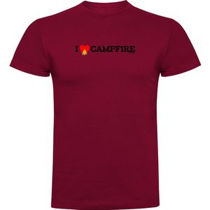 Kruskis I Love Campfire Short Sleeve T-shirt Rood 3XL Man