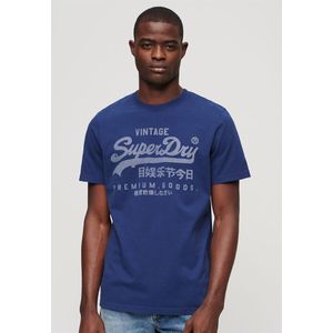 Superdry Classic Vintage Logo Heritage Tee Sld Short Sleeve T-shirt Blauw S Man