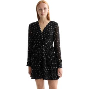 Scotch & Soda Draped Front Korte Jurk Met Lange Mouwen